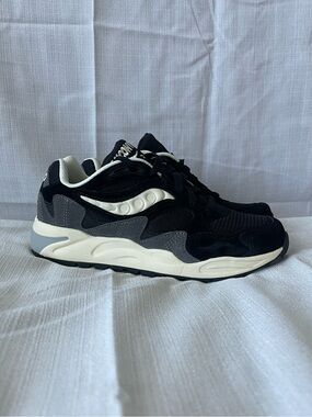Saucony Grid Shadow 2 Black Gray Running Sneakers Unisex Men's 7, Women's  8.5
